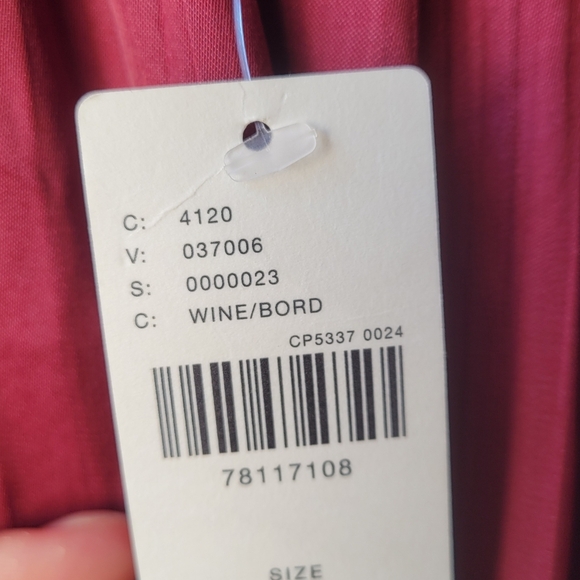 ANTHROPOLOGIE WINE BORD RUFFLED SKIRT SIZE XL ELASTIC WAIST 30" LONG POCKET - Picture 9 of 12